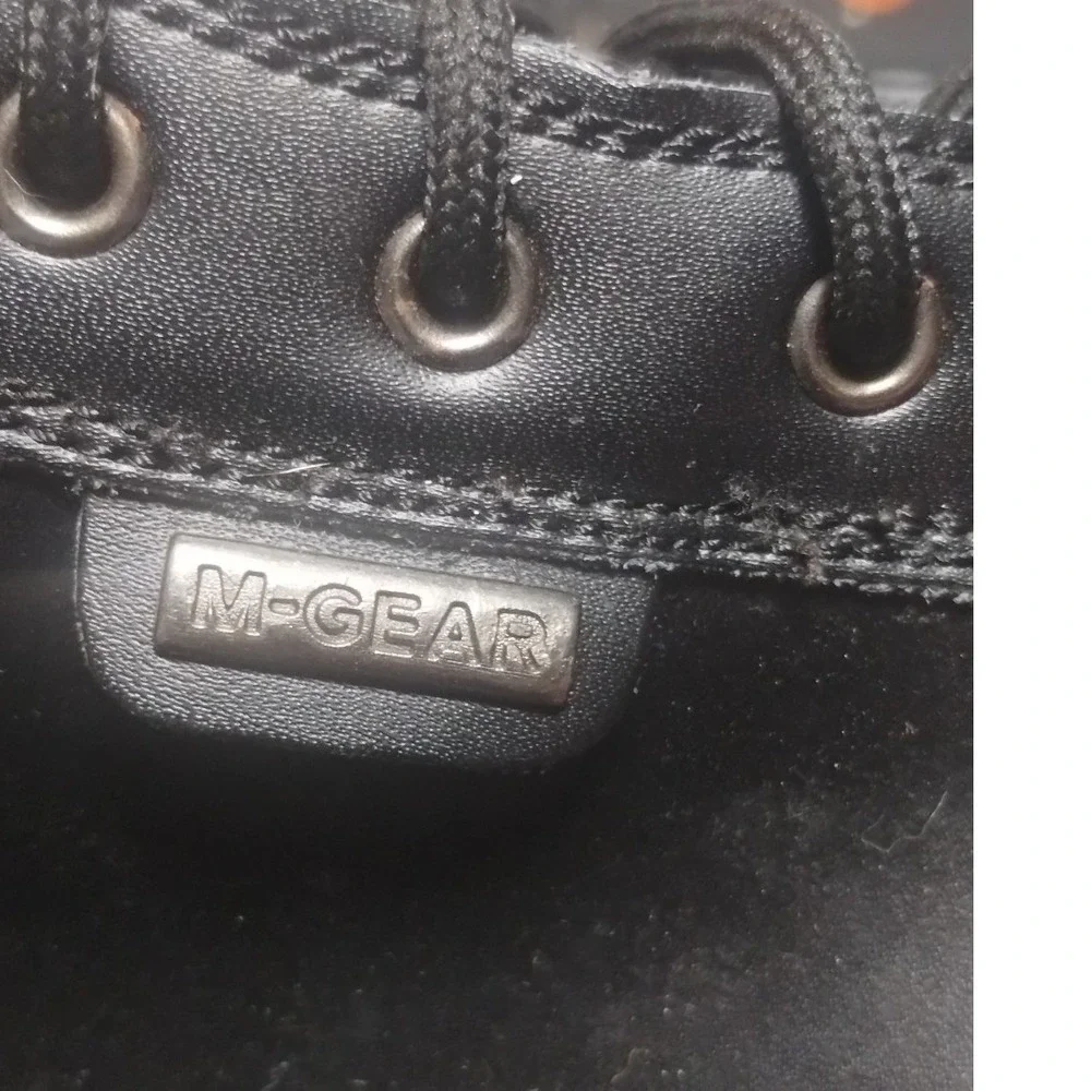 M-Gear Mens Black Leather Air Cushion Hiking Work Boots Size 13 Round Toe LaceUp